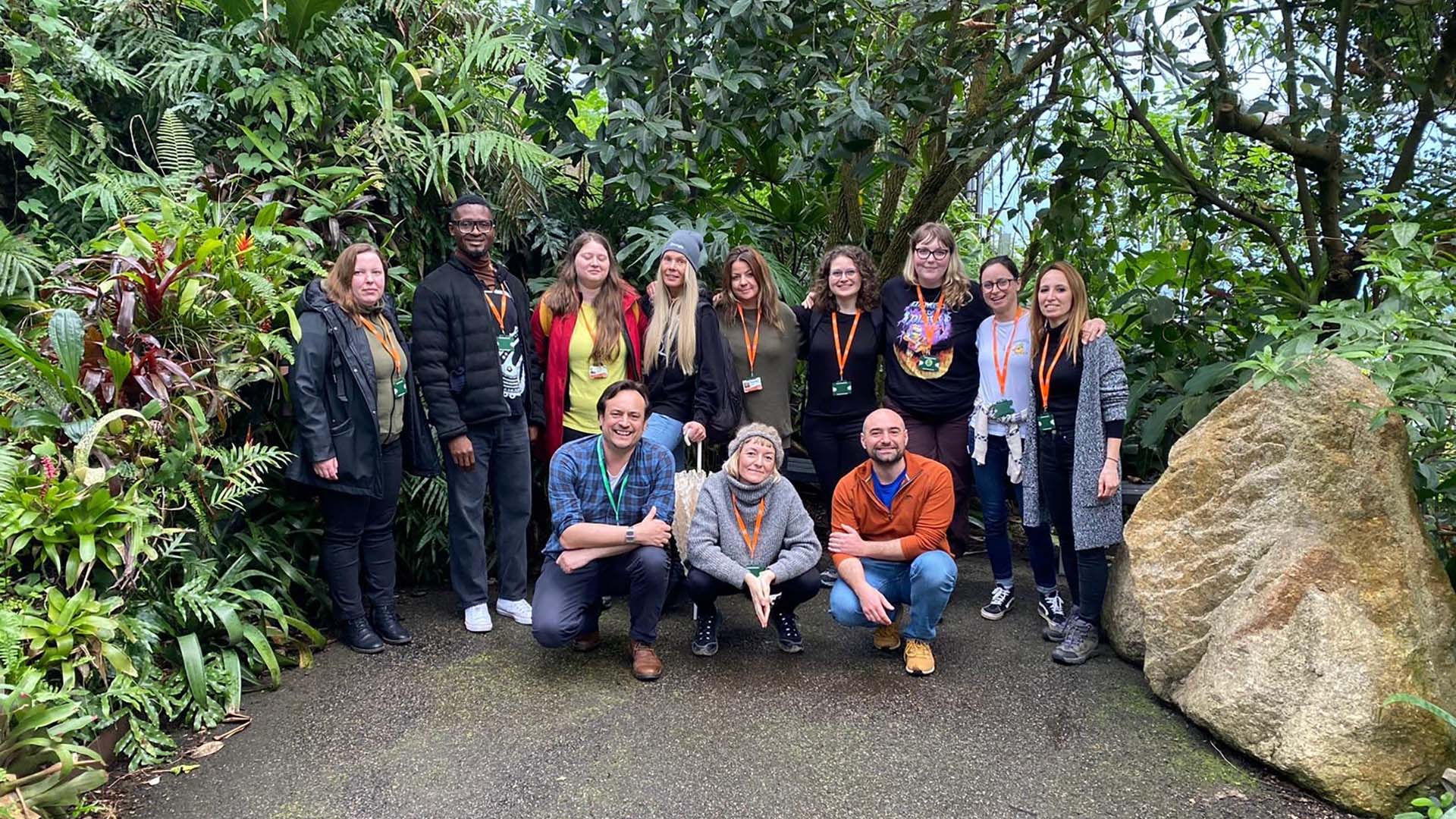 Group of MSc Sustainability students and academics at the Eden Project