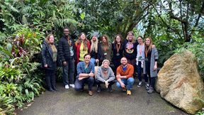 Group of MSc Sustainability students and academics at the Eden Project