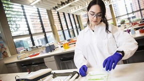 Biomedical Science student working in a Superlab