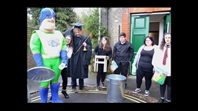 Student actors and crew from the Anglia Ruskin Comunity Theatre project 'Michael Recycles'