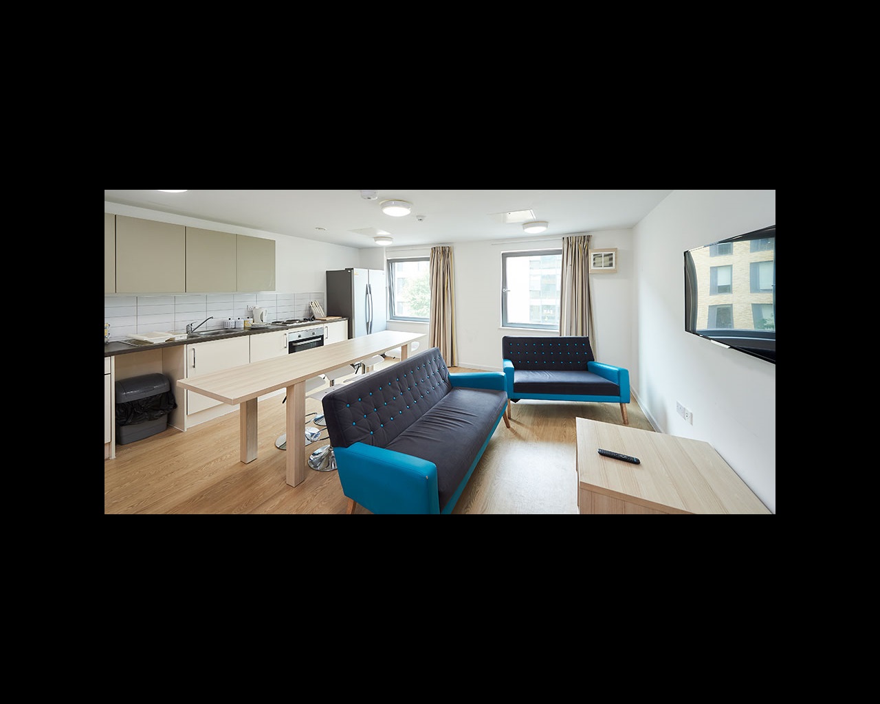 Open-plan kitchen and living area
