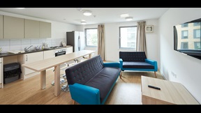 Open-plan kitchen and living area