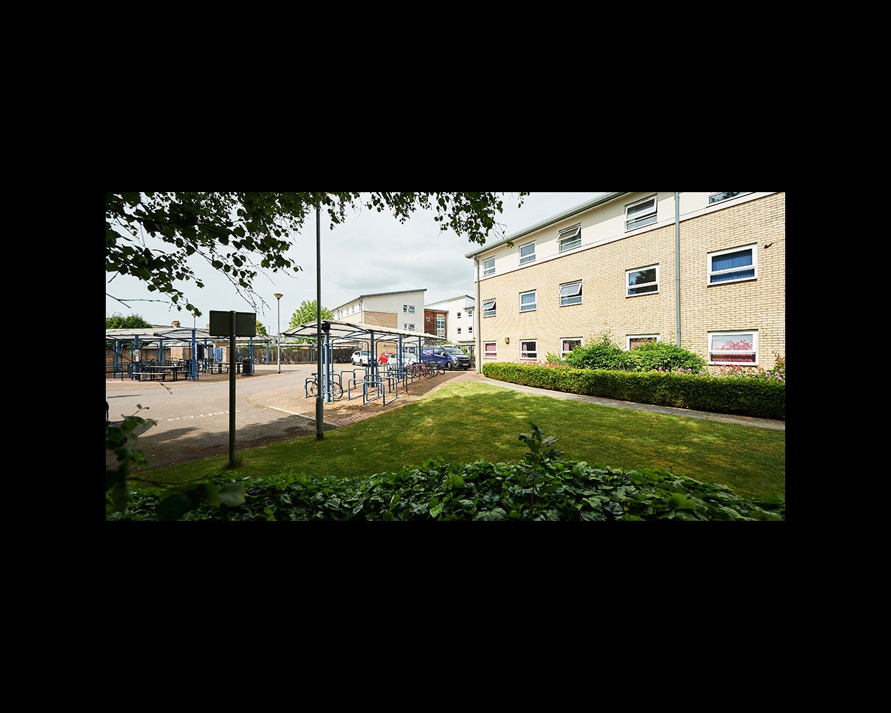 Bicycle storage outside Sedley Court building