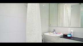 Basin and shower in a bathroom