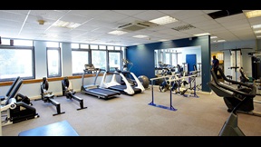 Gym with exercise equipment